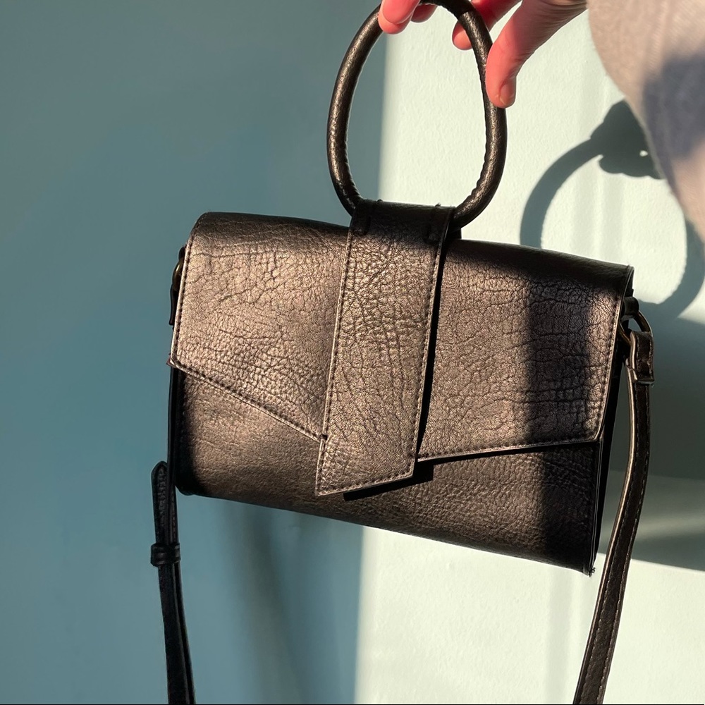 Black satchel bag